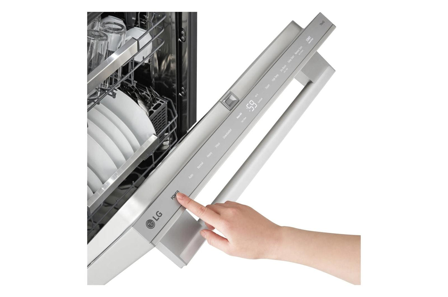 LG LDNTH862S Smart Hidden Top Control Dishwasher With 1-hour Wash & Dry, QUADWAS...