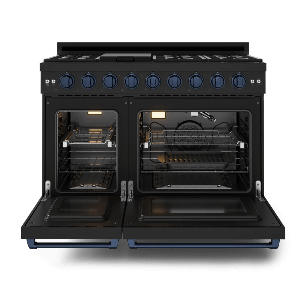 THOR KITCHEN RSG48EBBLU 48 Inch Professional Gas Range With Tilt Panel Touch Control In BLA...