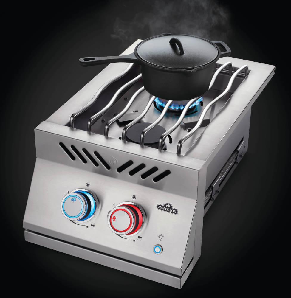 NAPOLEON BBQ BIB12RTNSS Built-in 700 Series Inline Dual Range Top Burner With Stainless STE...