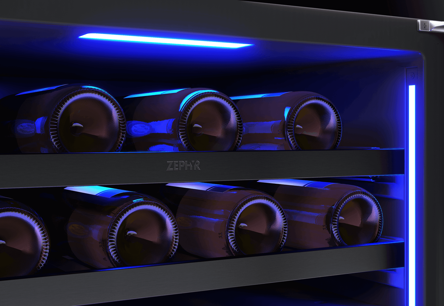 ZEPHYR PRW24C02CBSG Zephyr 24"" Black Stainless Dual Zone Wine Cooler