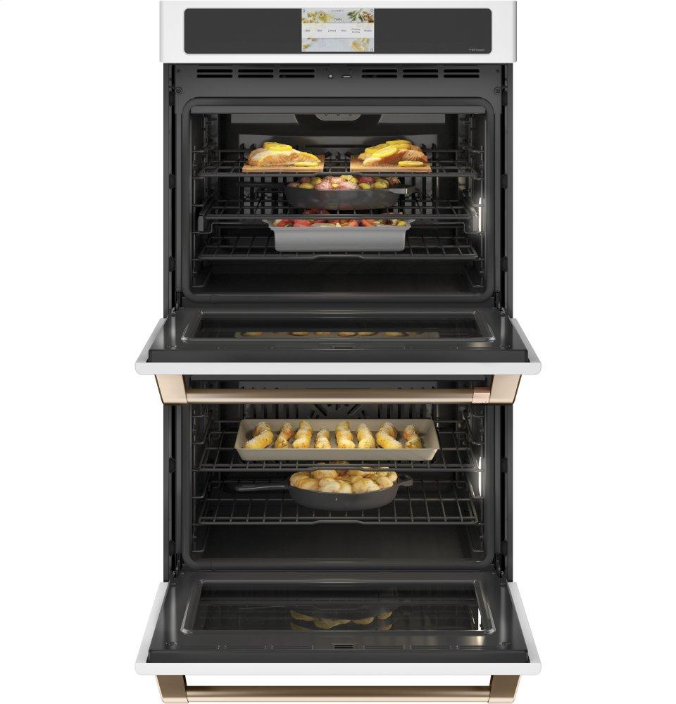 GE APPLIANCES CTD90DP4NW2 Cafe Professional Series 30"" Built-in Convection Double Wall ...