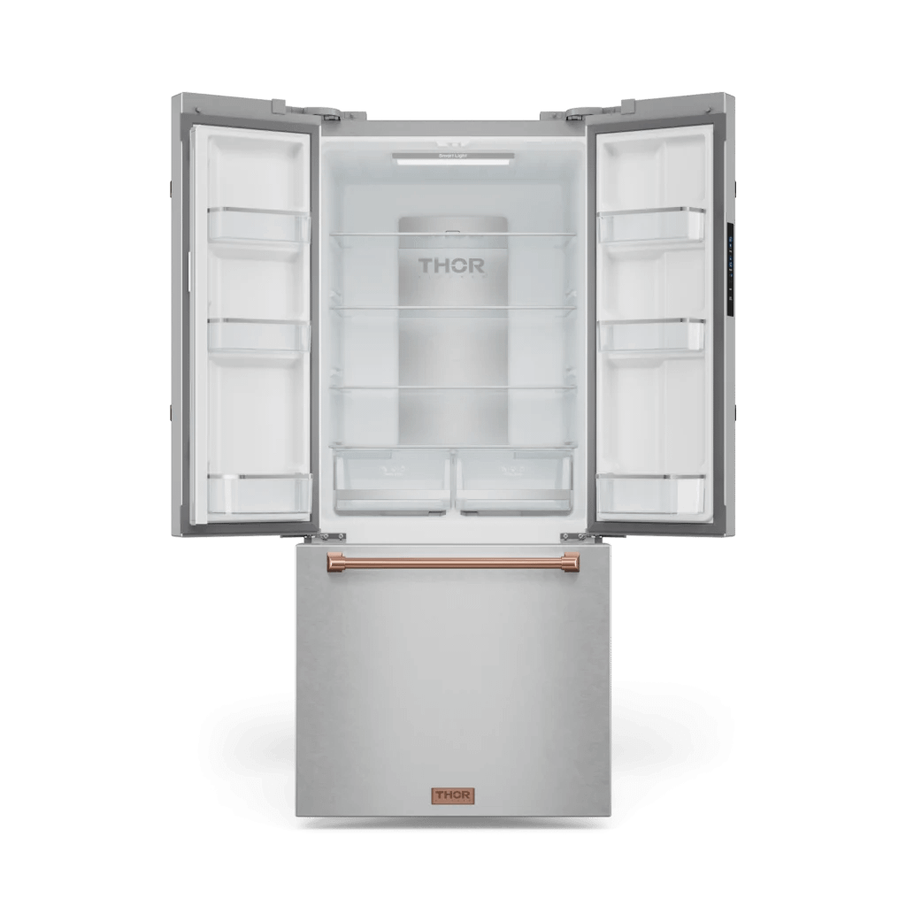 THOR KITCHEN RF3017FFD99RSG 30 Inch 17.7 Cu Ft French Door Counter Depth Refrigerator With Ice ...