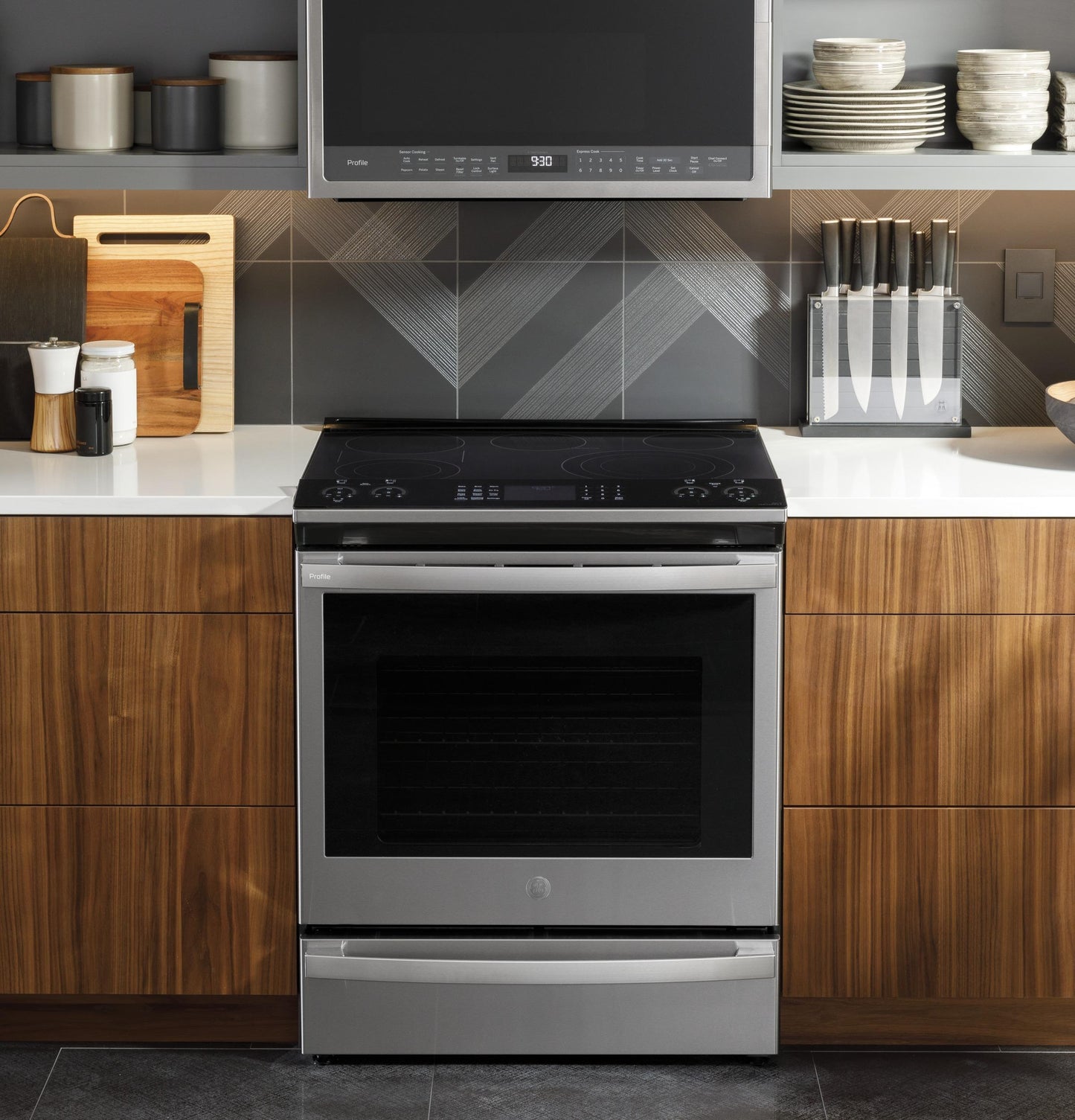 GE APPLIANCES PSS93YPFS GE Profile 30"" Smart Slide-in Electric Convection Fingerprint R...