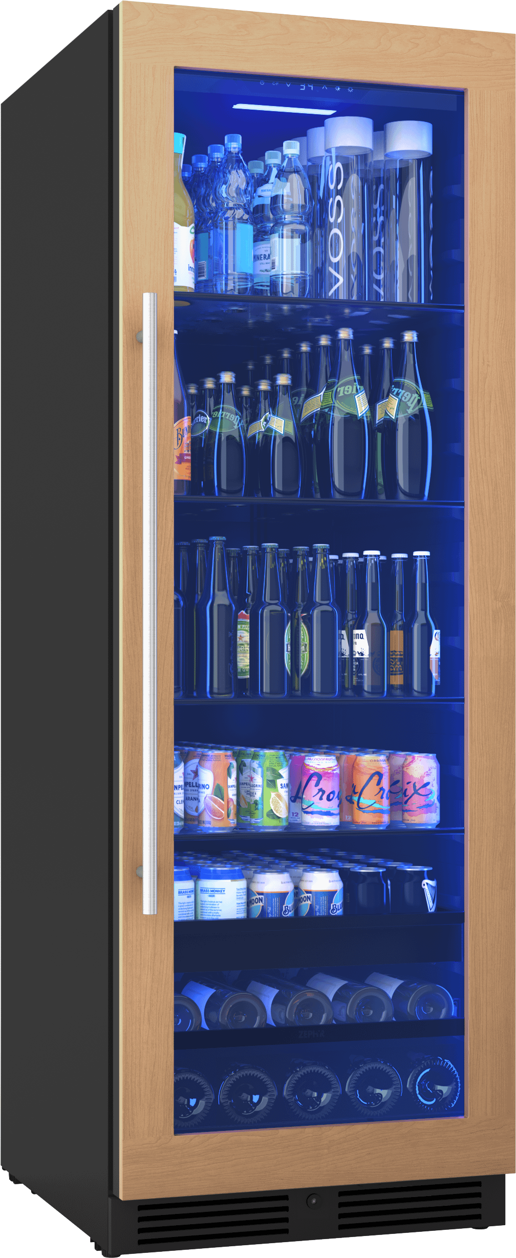ZEPHYR PRB24F01BPG Zephyr 24"" Full Size Panel Ready Single Zone Beverage Cooler