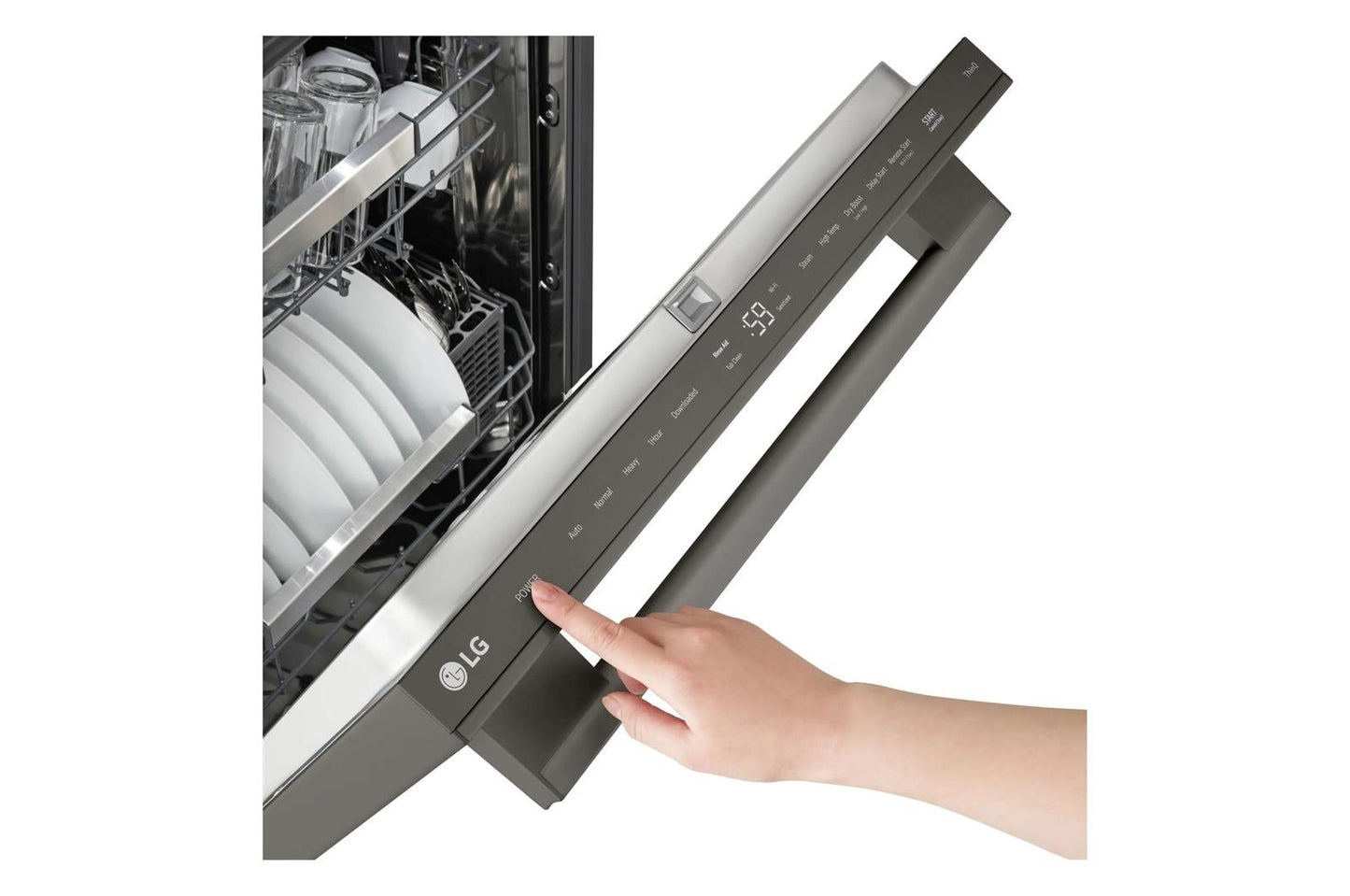 LG LDNTH753D Smart Flushfit Top Control Dishwasher With 1-hour Wash & Dry, Q...