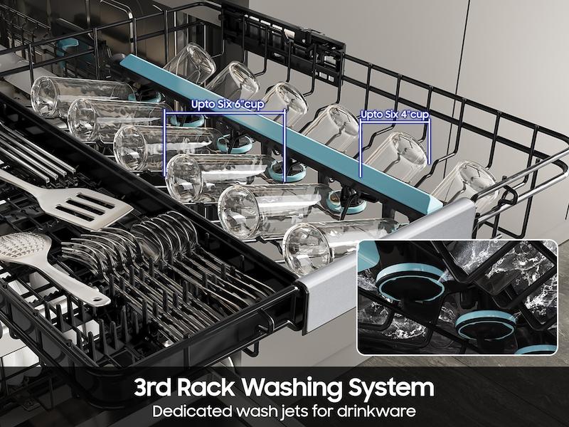 SAMSUNG DW90F89P0USR 38 Dba Bespoke Auto Open Door Dishwasher With 3rd Rack Washing SYST...