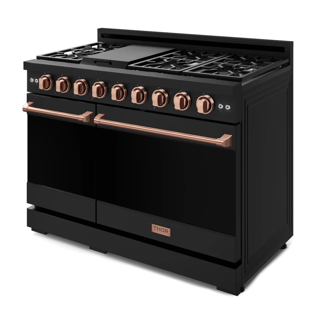 THOR KITCHEN RSG48EBRSG 48 Inch Professional Gas Range With Tilt Panel Touch Control In BLA...