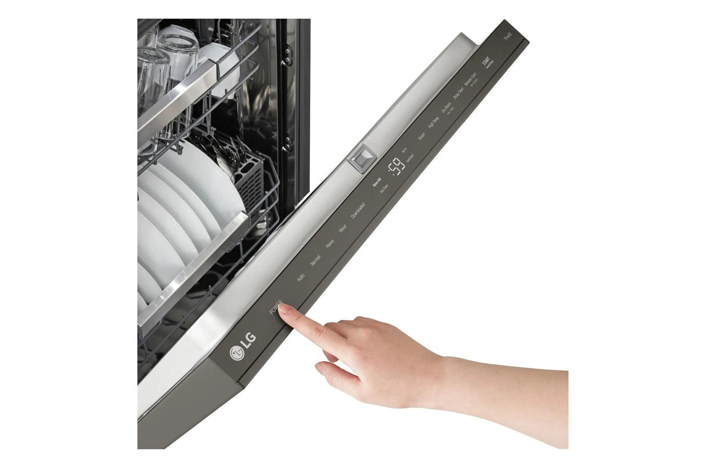 LG LDNPH753D Smart Flushfit Top Control Dishwasher With 1-hour Wash & Dry, Q...