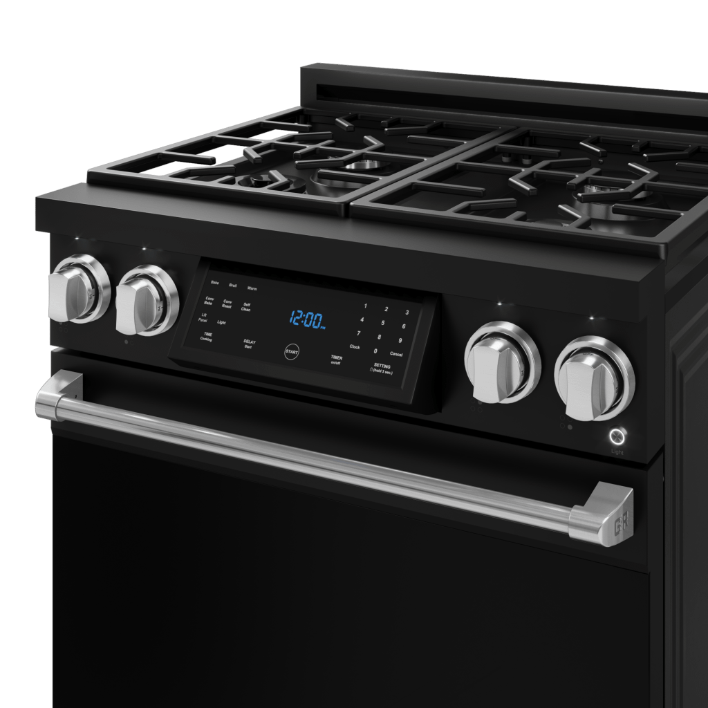 THOR KITCHEN RSG30BSS 30 Inch Professional Gas Range With Tilt Panel Touch Control In BLA...