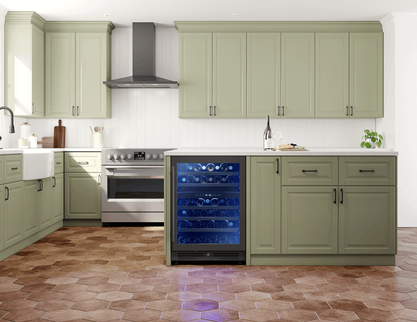 ZEPHYR PRW24C02CBSG Zephyr 24"" Black Stainless Dual Zone Wine Cooler