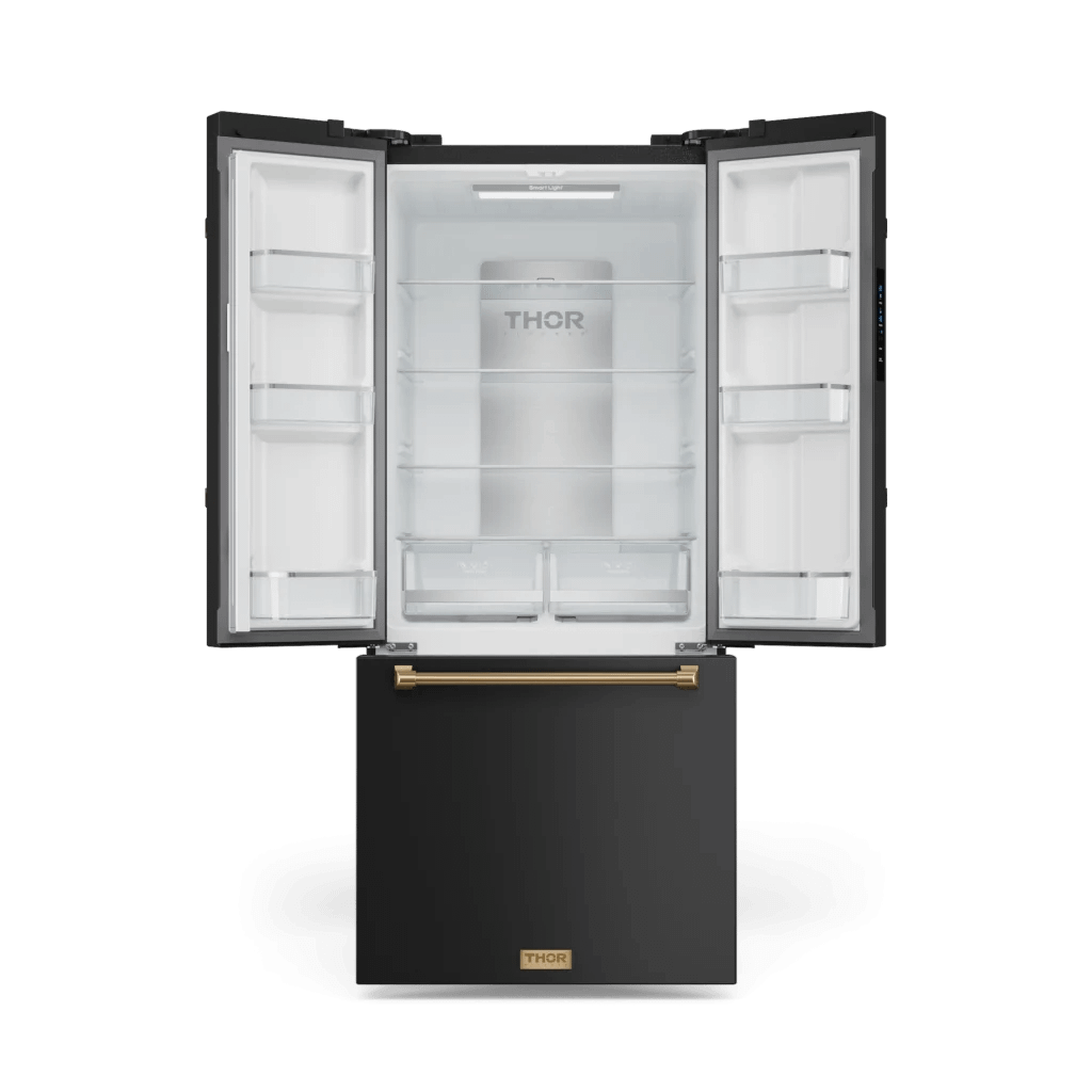 THOR KITCHEN RF3017FFD00BRZ 30 Inch 17.7 Cu Ft French Door Counter Depth Refrigerator With Ice ...