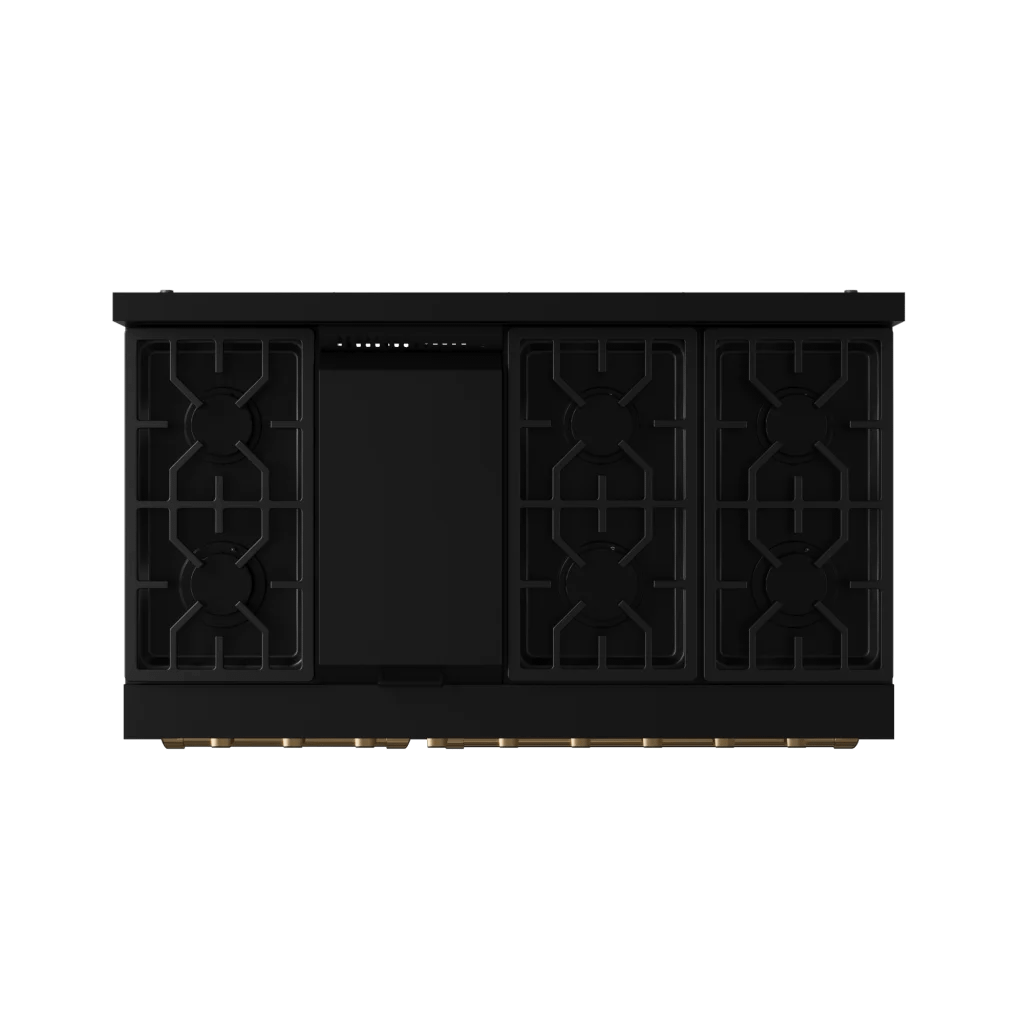 THOR KITCHEN RSG48EBLPBRZ 48 Inch Professional Lp Range With Tilt Panel Touch Control In BLAC...