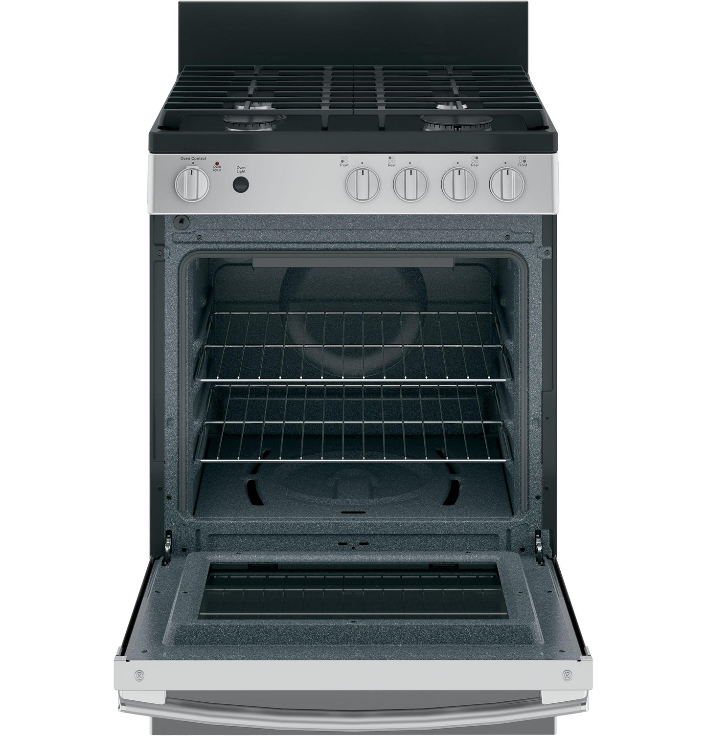 GE APPLIANCES JGAS640RMSS Ge 24"" Steam Clean Free-standing/slide-in Gas Range