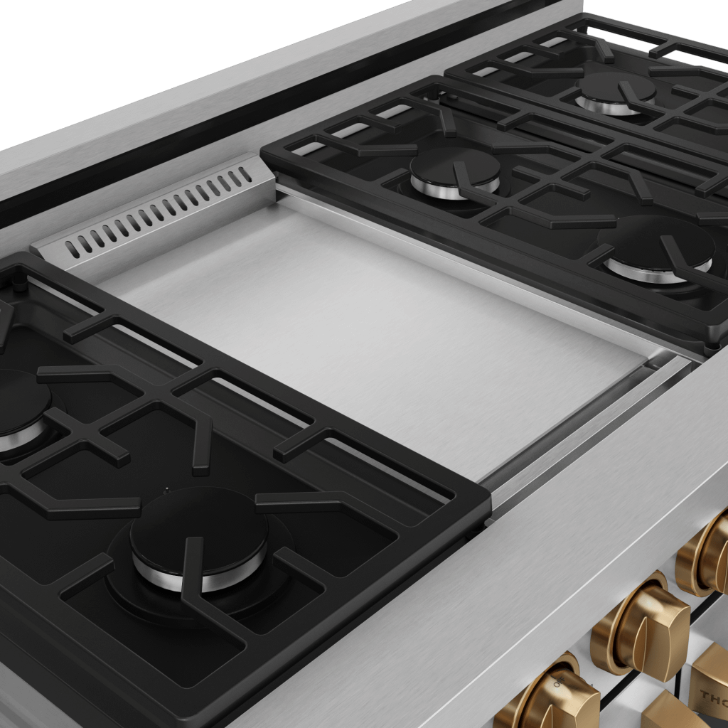 THOR KITCHEN RSG48ELPBRZ 48 Inch Professional Lp Range With Tilt Panel Touch Control In STAI...