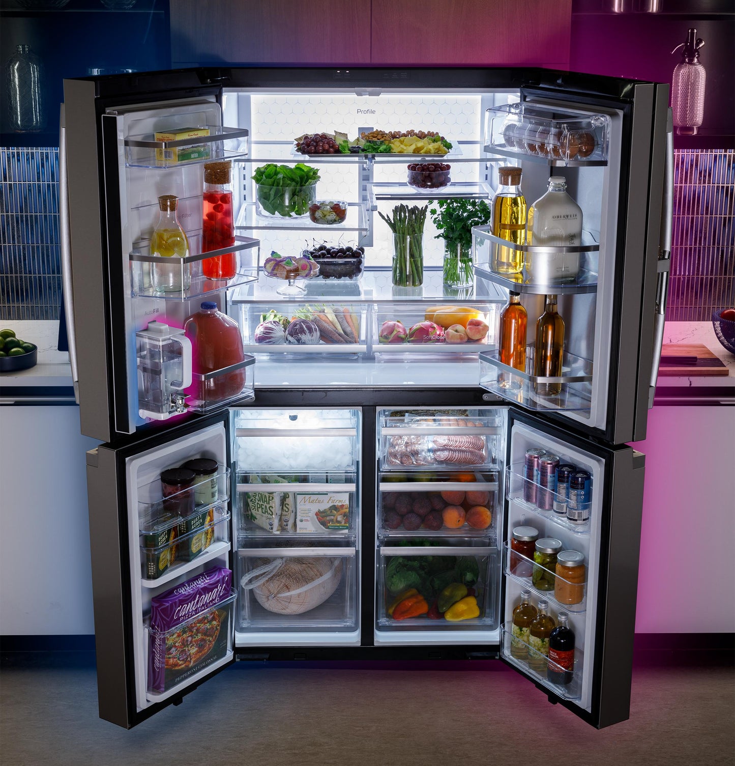 GE APPLIANCES PHD23BYWFS GE Profile Energy Star 22.9 Cu. Ft. Counter-depth Quad-door ...