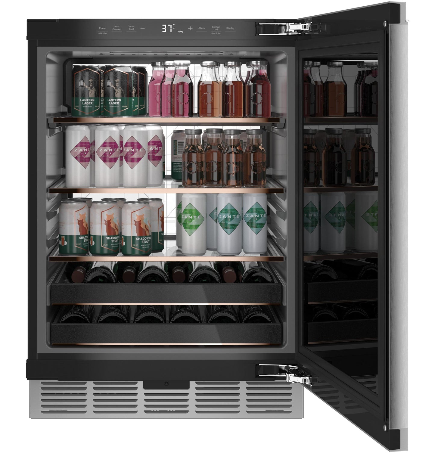 CAFE CCR06BM2PS5 Cafe Cafe Beverage Center In Platinum Glass