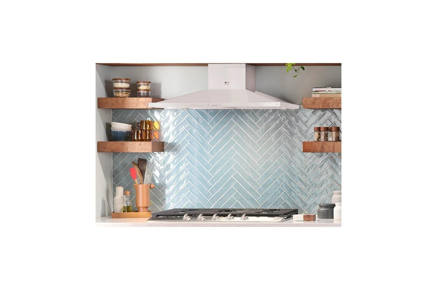 LG LSHD3080N LG Studio, 30"" Chimney Style Hood, Essence White