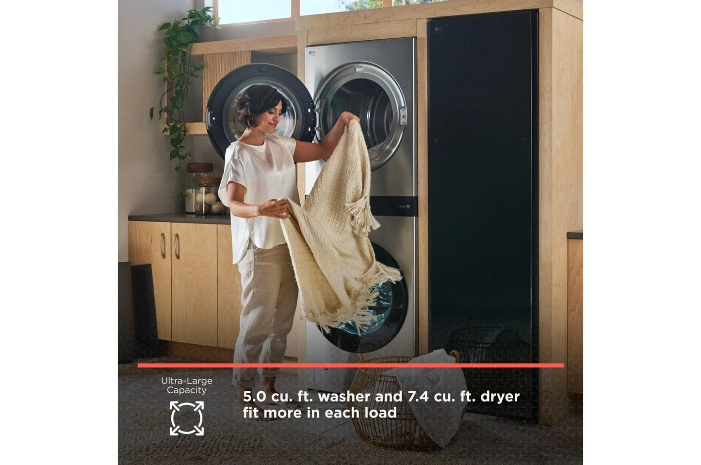 LG SWWG50N3 LG Studio Washtower Smart Front Load 5.0 Cu. Ft. Washer and 7.4...