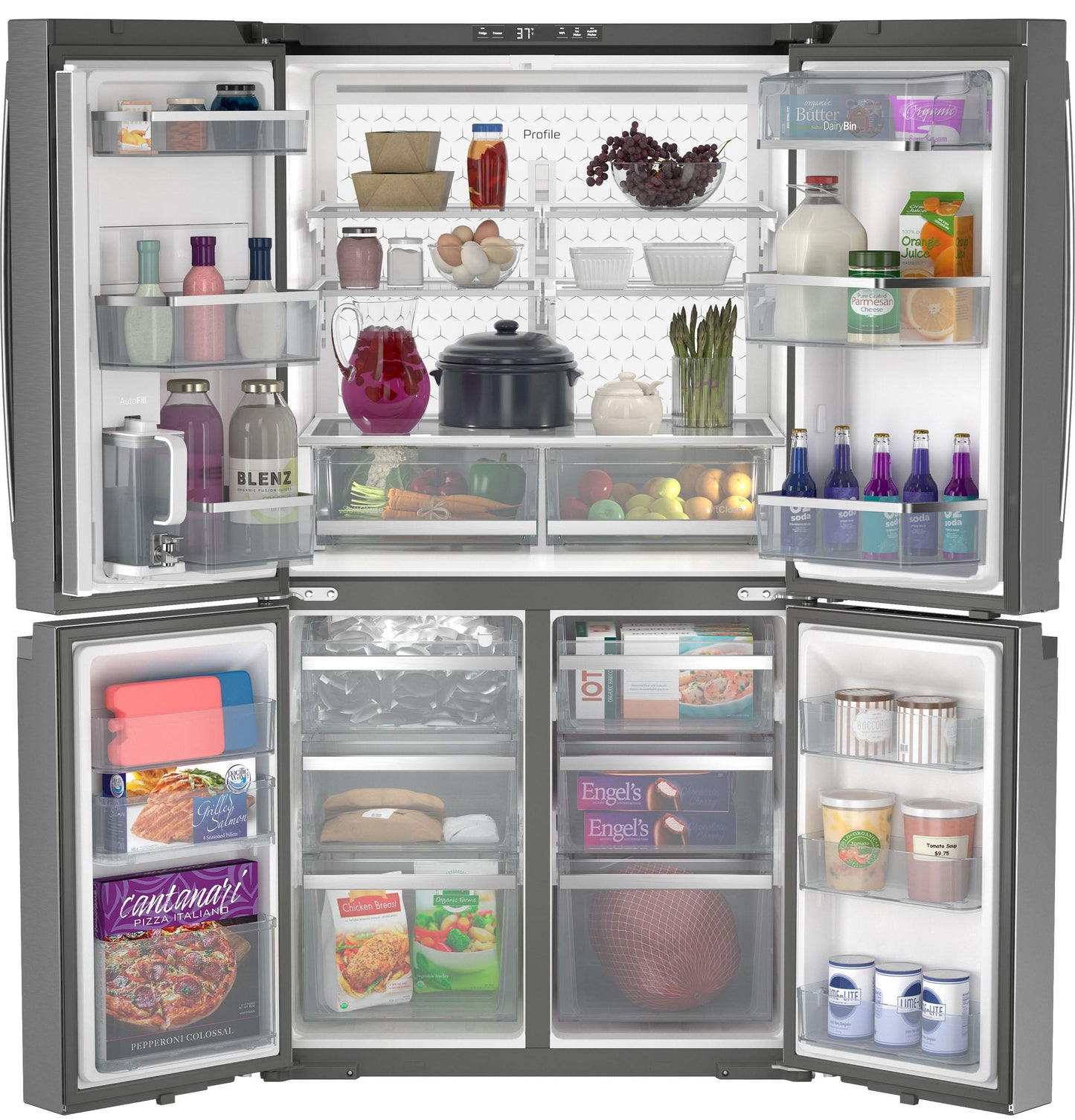 GE APPLIANCES PAE28BYTFS GE Profile Energy Star 28.3 Cu. Ft. Quad-door Refrigerator W...