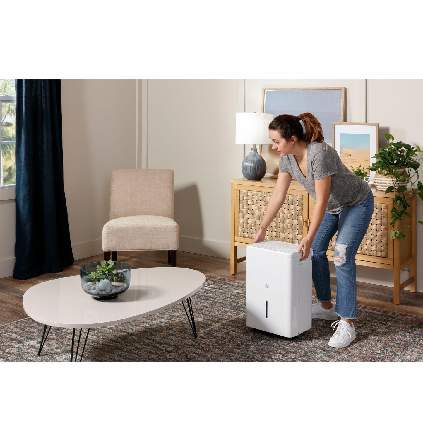 GE APPLIANCES ADHR22LB Ge 22 Pint Energy Star Portable Dehumidifier With Smart Dry F...