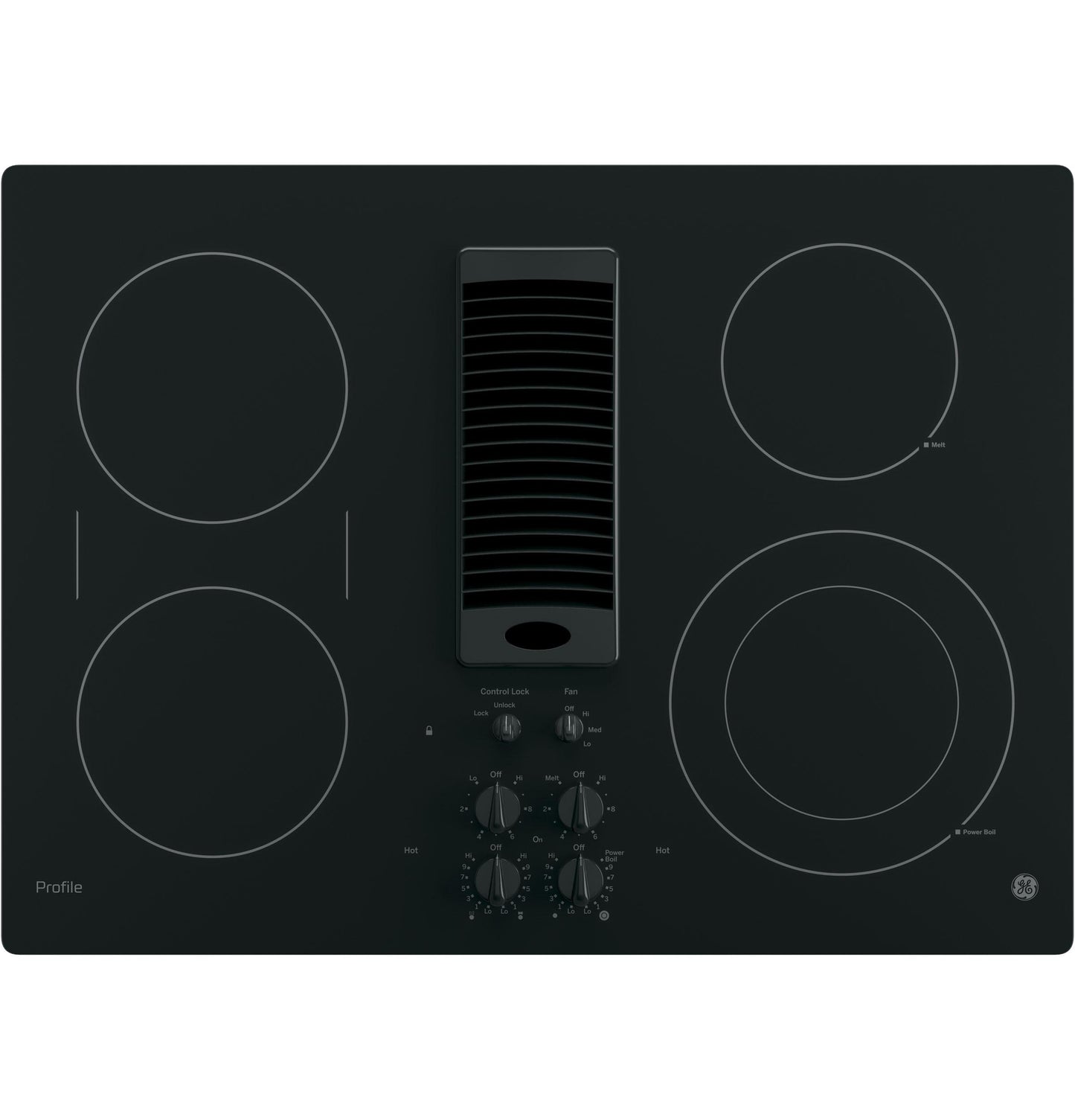 GE APPLIANCES PP9830DRBB GE Profile 30"" Downdraft Electric Cooktop