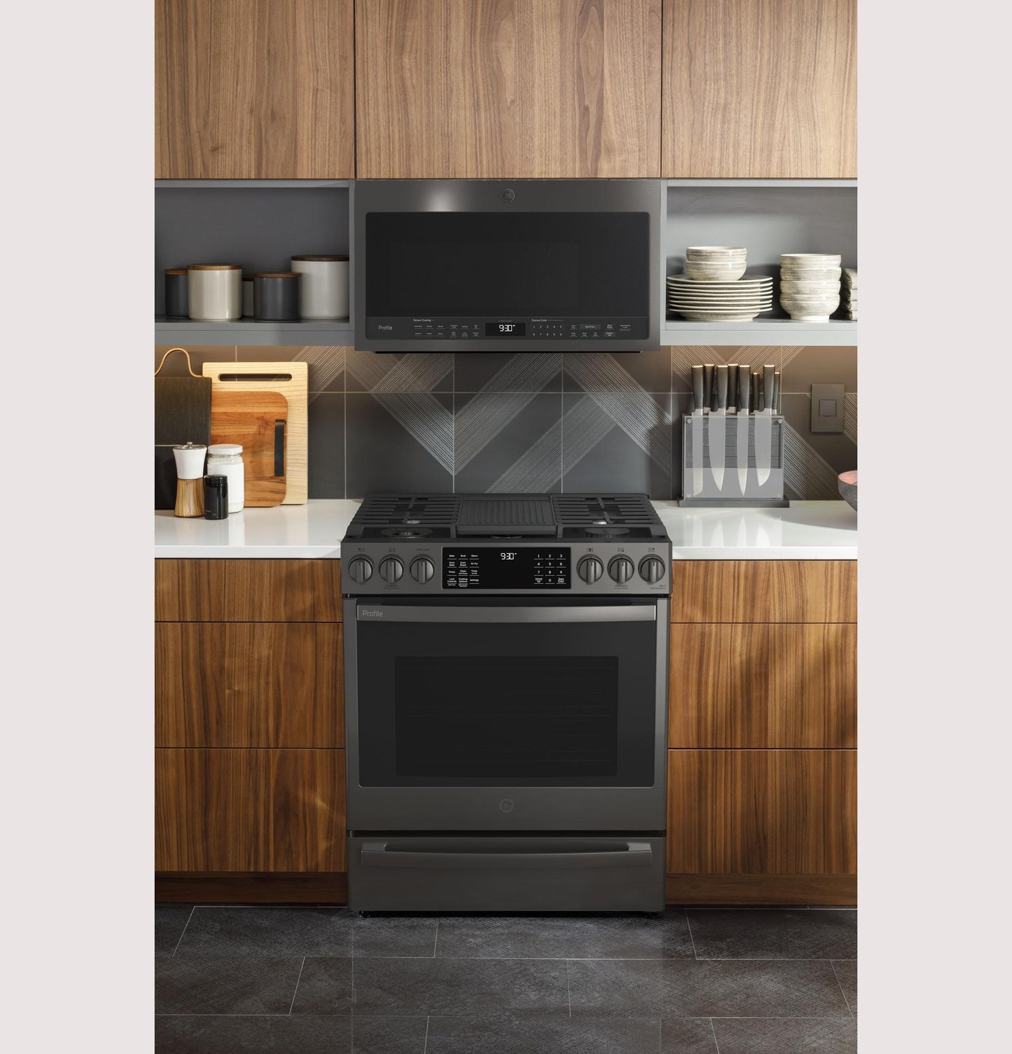 GE APPLIANCES PGS930BPTS GE Profile 30"" Smart Slide-in Front-control Gas Range With Air Fry