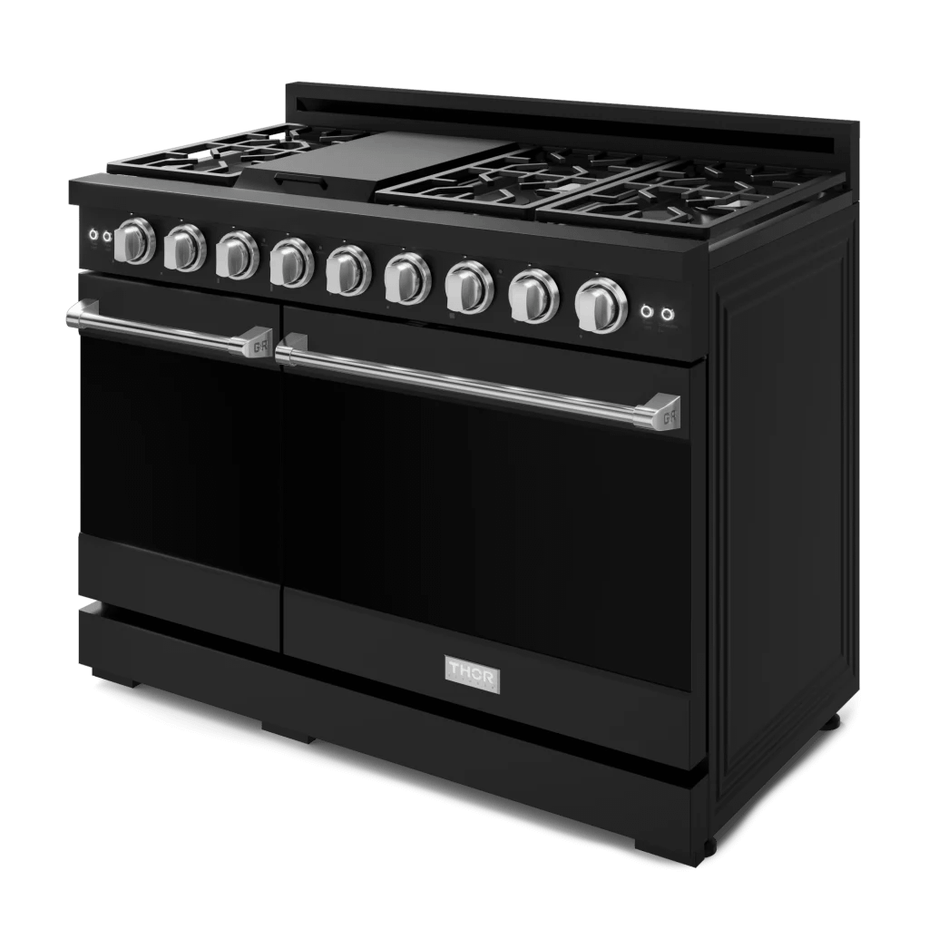 THOR KITCHEN RSG48EBLPSS 48 Inch Professional Lp Range With Tilt Panel Touch Control In BLAC...
