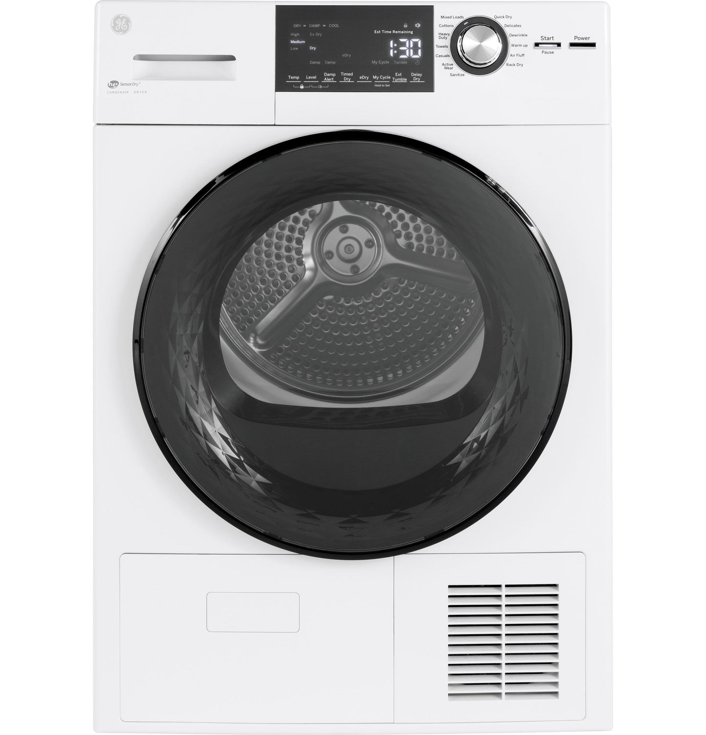 GE APPLIANCES GFT14ESSMWW Ge 4.1 CU.FT. Capacity 24"" Ventless Condenser Frontload ELECTRIC...