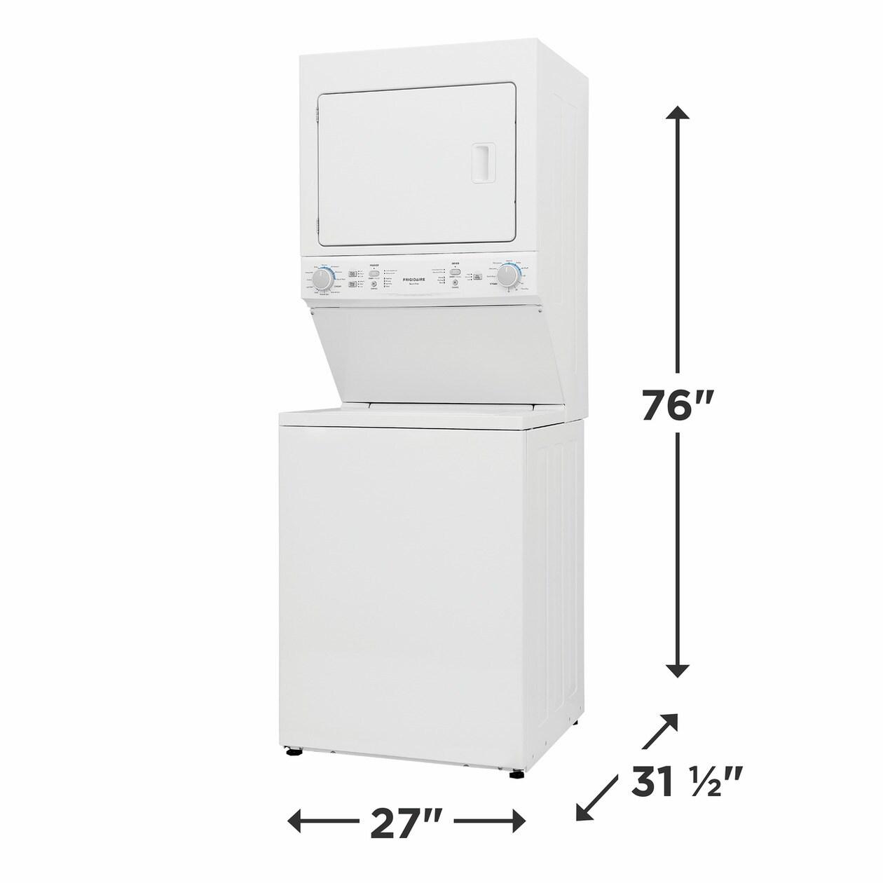 FRIGIDAIRE FLCE7523AW Frigidaire Electric Long Vent Stacked Laundry Center - 3.9 Cu. Ft W...
