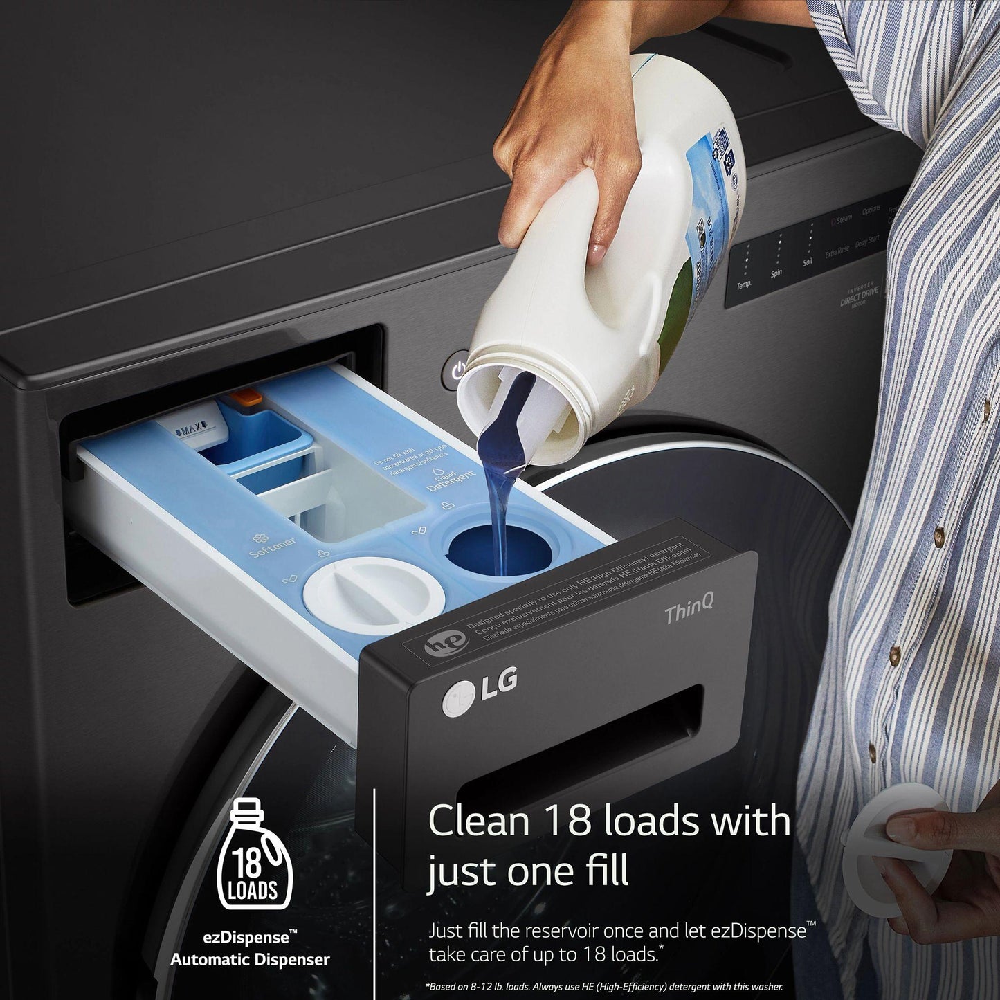 LG WM6700HBA 5.0 Cu. Ft. MEGA Capacity Smart Wi-fi Enabled Front Load Washer WIT...