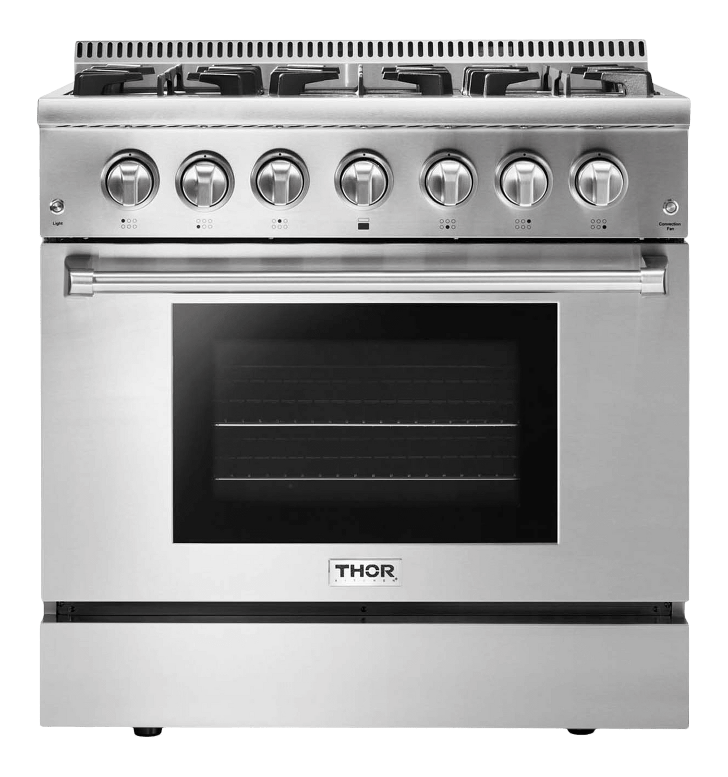 THOR KITCHEN HRD3606ULP 36 Inch Professional Dual Fuel Range In Stainless Steel - Liquid PR...