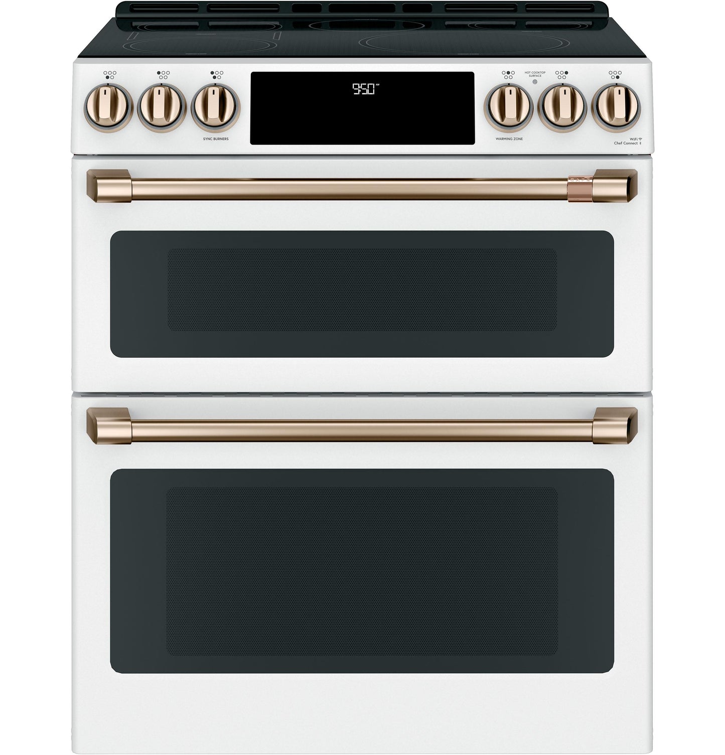 CAFE CHS950P4MW2 Cafe 30"" Slide-in Front Control Induction and Convection DOUB...