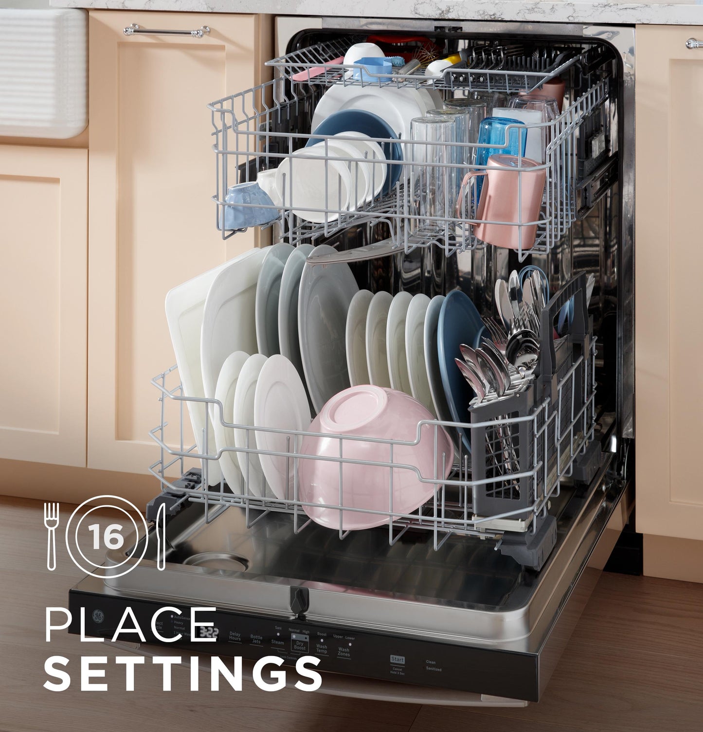 GE APPLIANCES GDT650SMVES Ge Fingerprint Resistant Top Control With Stainless Steel INTERI...