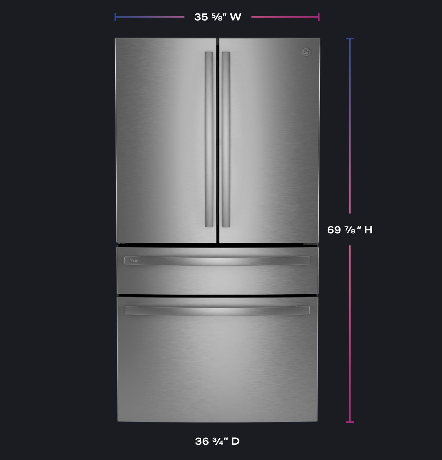 GE APPLIANCES PGD29BYTFS GE Profile Series Energy Star 29 Cu. Ft. Smart Fingerprint R...