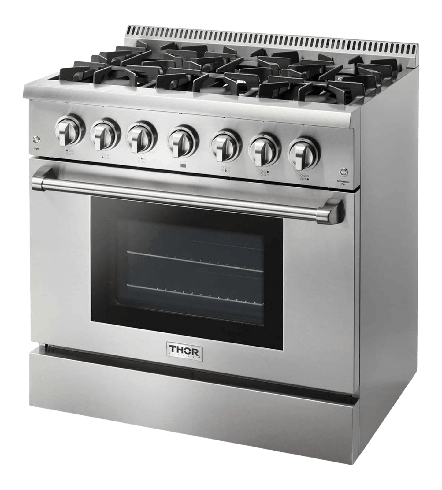 THOR KITCHEN HRD3606ULP 36 Inch Professional Dual Fuel Range In Stainless Steel - Liquid PR...
