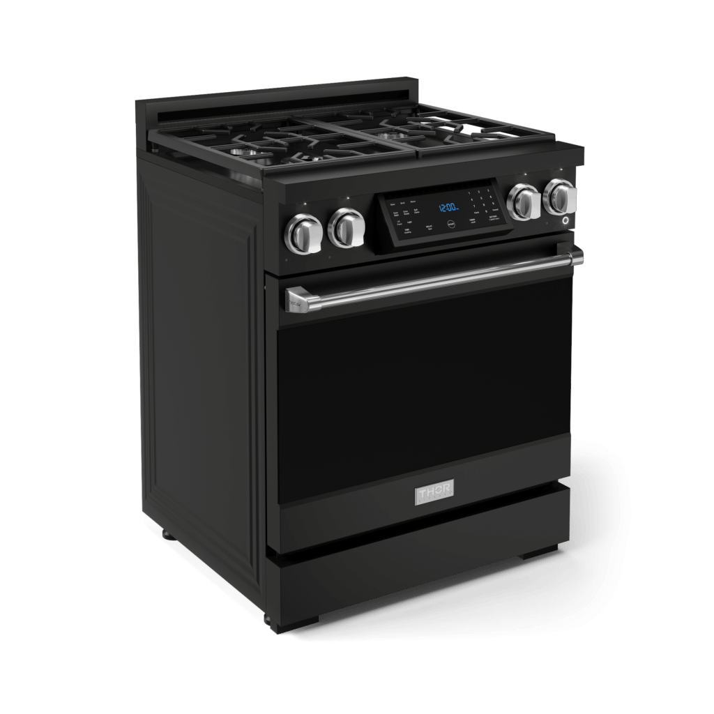 THOR KITCHEN RSG30BSS 30 Inch Professional Gas Range With Tilt Panel Touch Control In BLA...