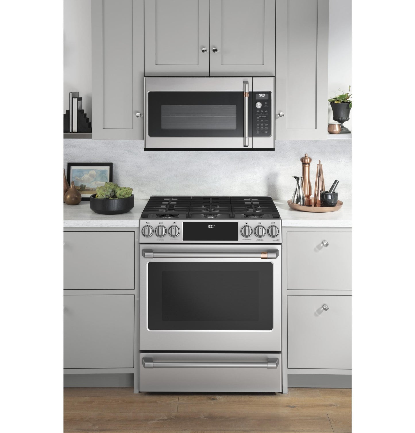 CAFE C2S900P2MS1 Cafe 30"" Slide-in Front Control Dual-fuel Convection Range WI...