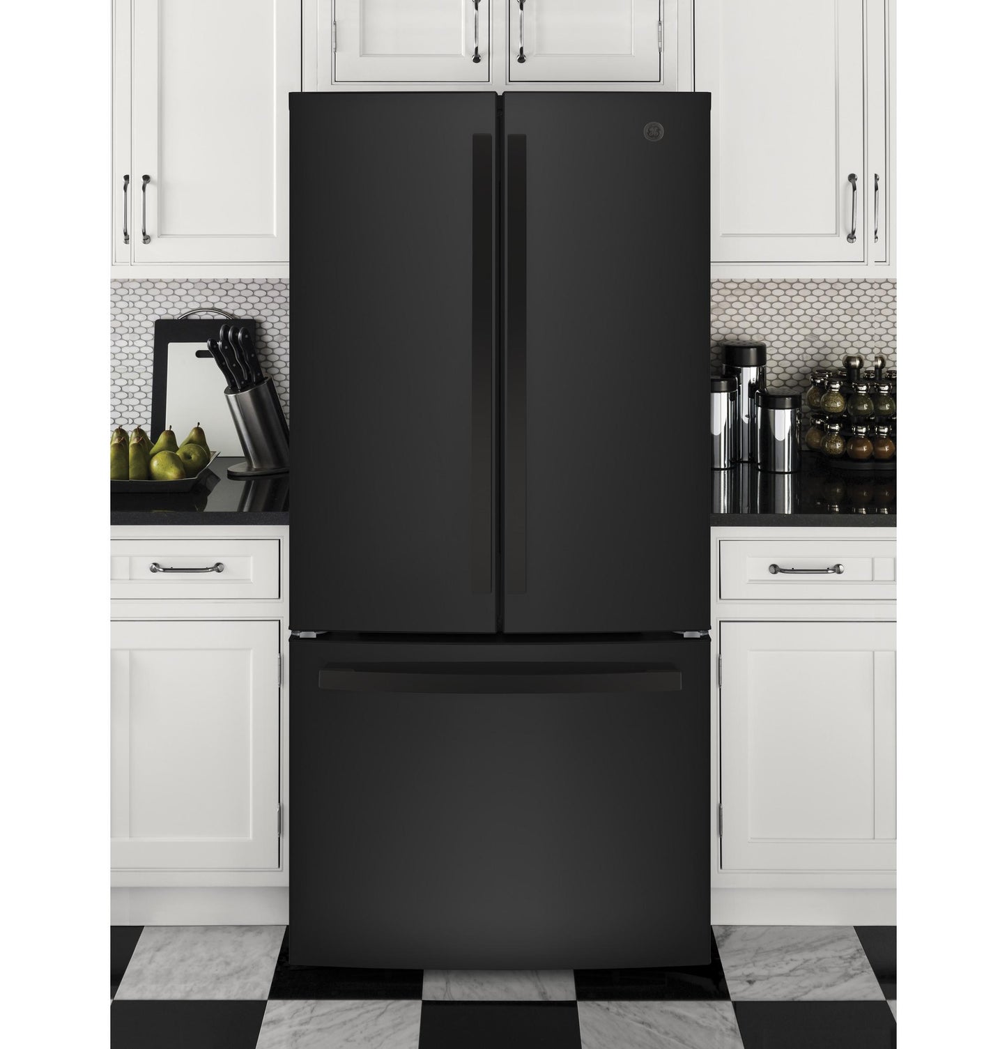 GE APPLIANCES GWE19JGLBB Ge Energy Star 18.6 Cu. Ft. Counter-depth French-door REFRIGE...