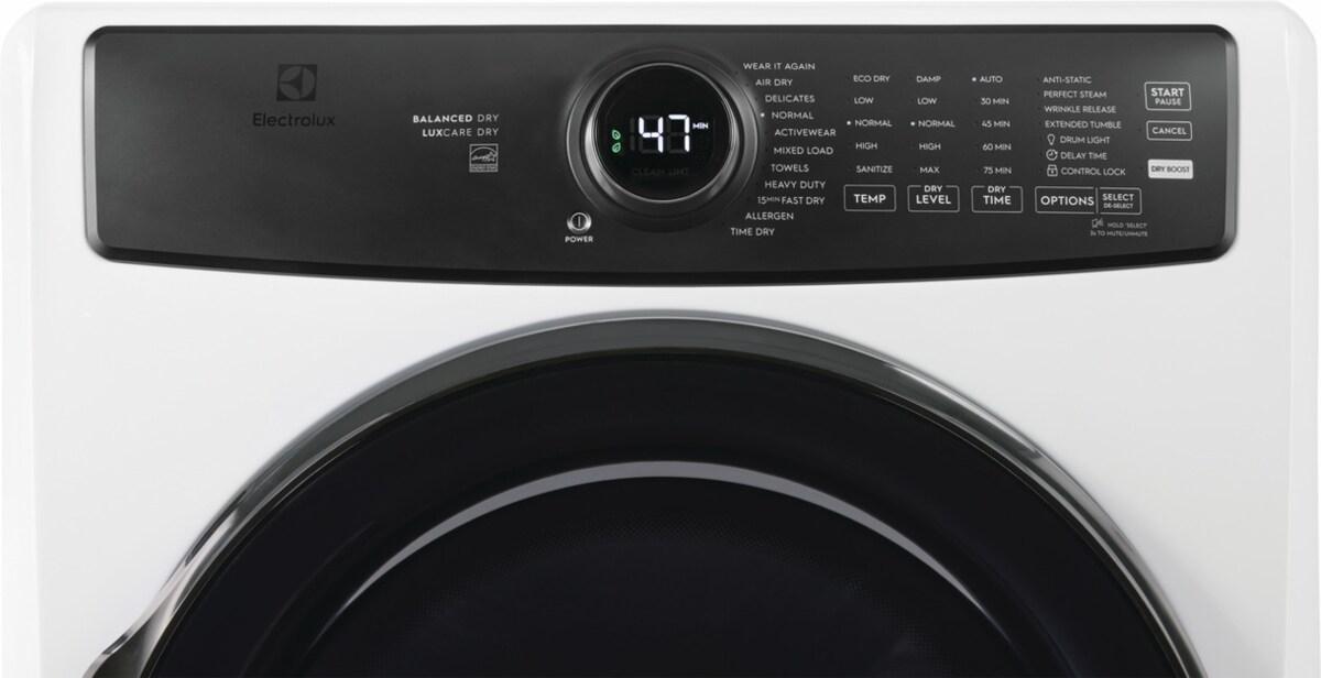 ELECTROLUX ELFG7738AW Electrolux Front Load Perfect Steam Gas Dryer With Luxcare D...