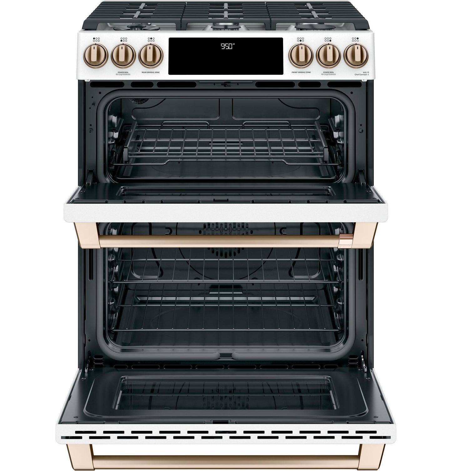 CAFE C2S950P4MW2 Cafe 30"" Slide-in Front Control Dual-fuel Double Oven With CO...