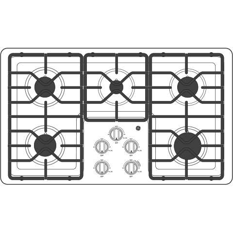 GE APPLIANCES JGP3036SLSS Ge 36"" Built-in Gas Cooktop
