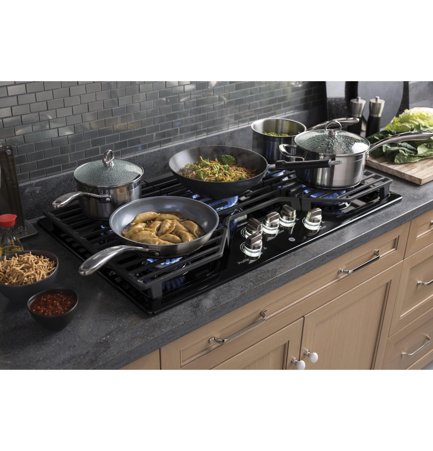 GE APPLIANCES PGP7036DLBB GE Profile Series 36"" Built-in Gas Cooktop