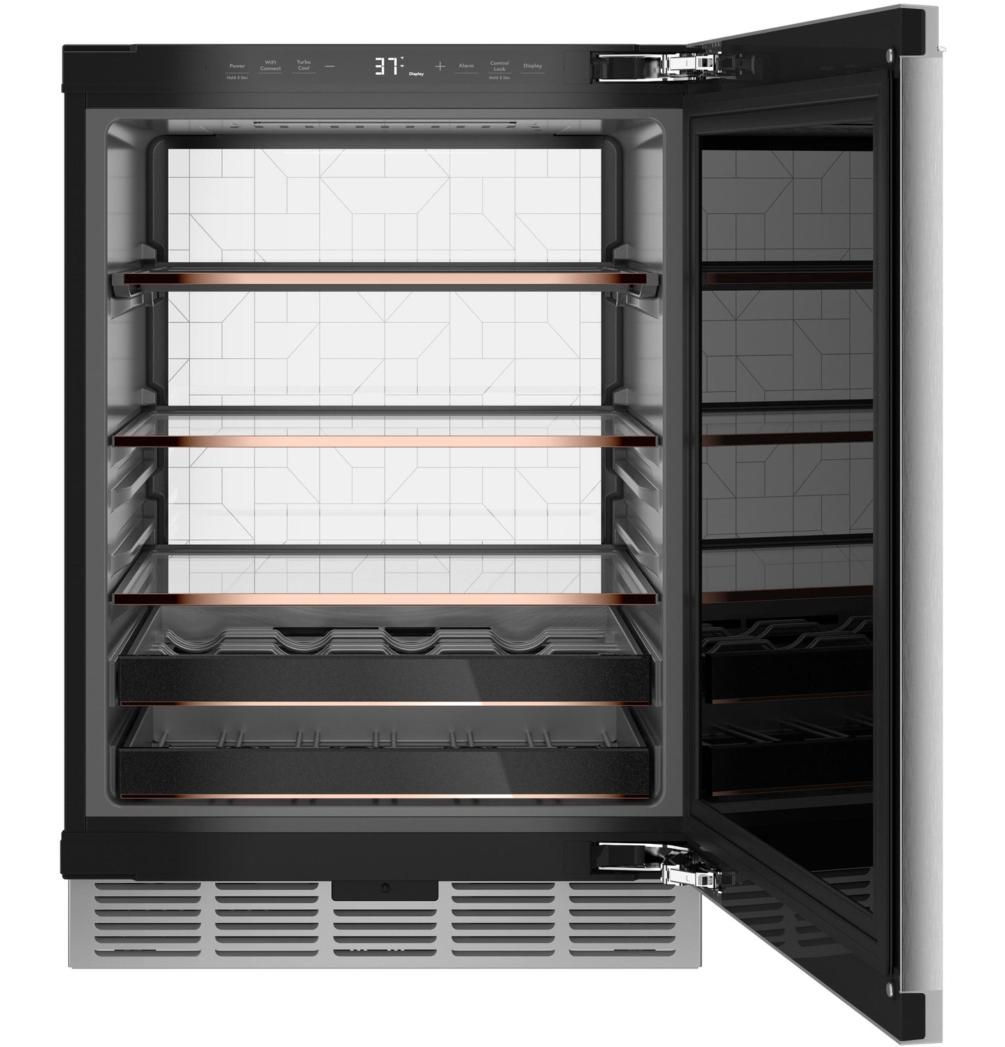 CAFE CCR06BM2PS5 Cafe Cafe Beverage Center In Platinum Glass