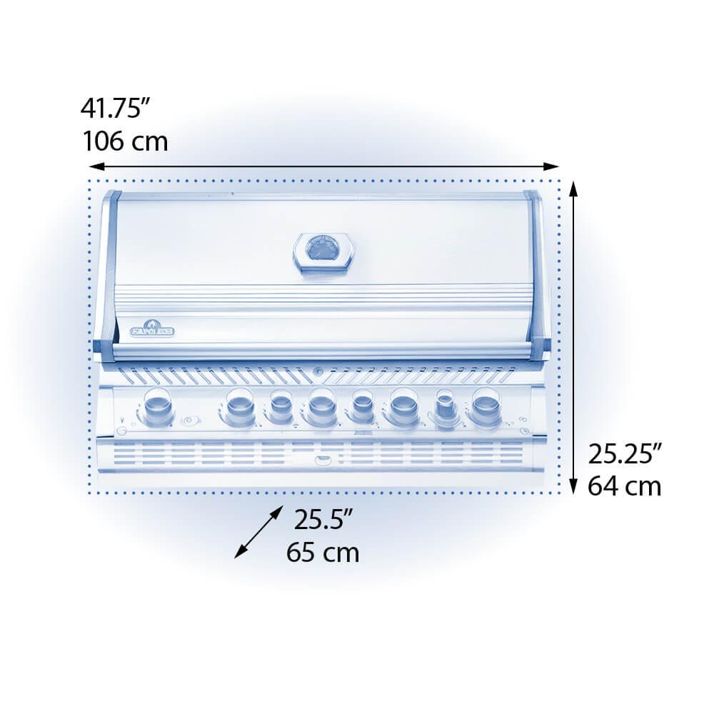 NAPOLEON BBQ BIPRO665RBNSS3 Built-in Prestige Pro 665 Rb Infrared Rear Burner Stainless Steel , ...