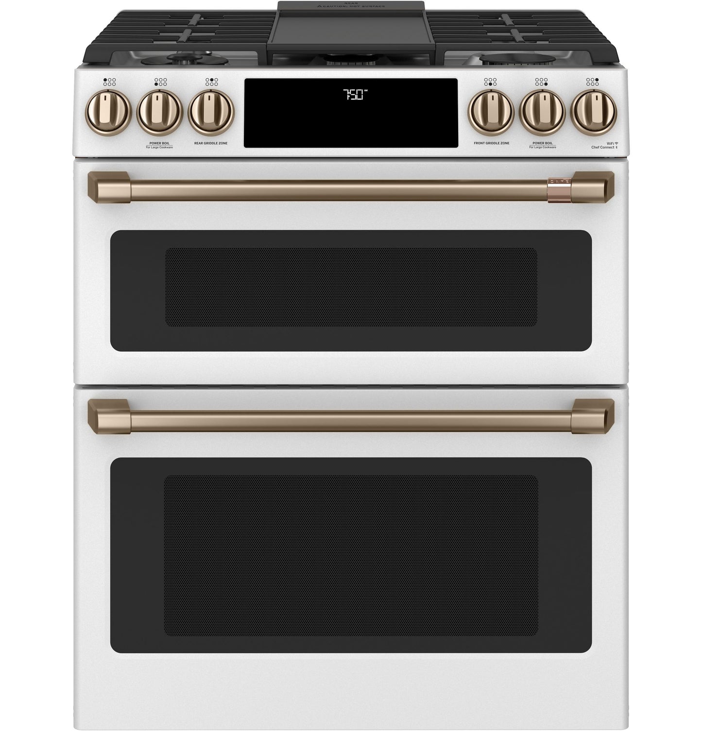 CAFE CGS750P4MW2 Cafe 30"" Slide-in Front Control Gas Double Oven With CONVECTI...