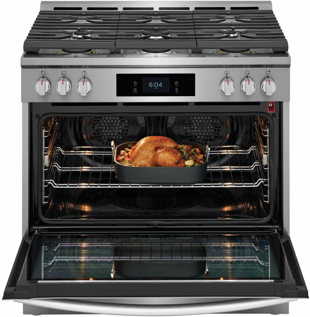 FRIGIDAIRE GCFD3661AF Frigidaire Gallery 36"" Dual-fuel Range With Air Fry