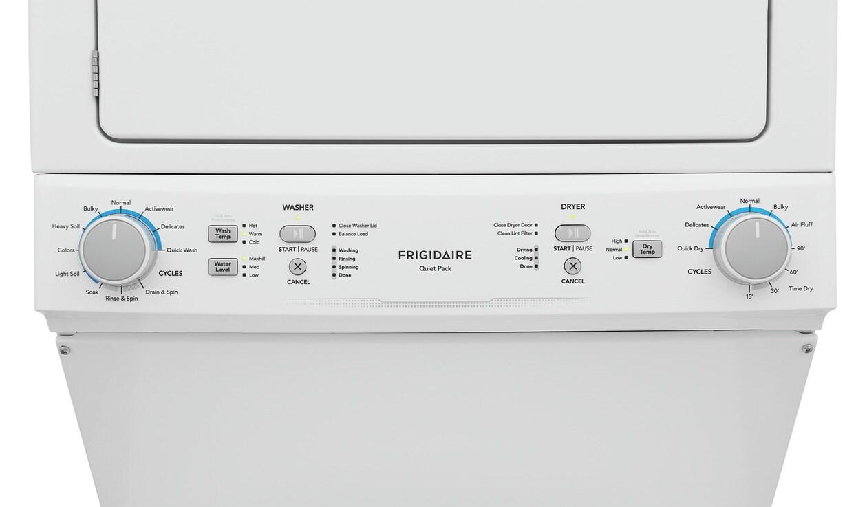 FRIGIDAIRE FLCE7523AW Frigidaire Electric Long Vent Stacked Laundry Center - 3.9 Cu. Ft W...