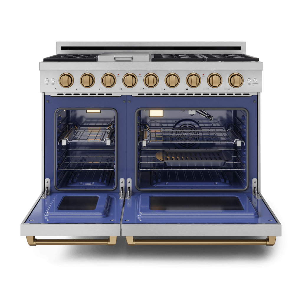THOR KITCHEN RSG48ELPBRZ 48 Inch Professional Lp Range With Tilt Panel Touch Control In STAI...