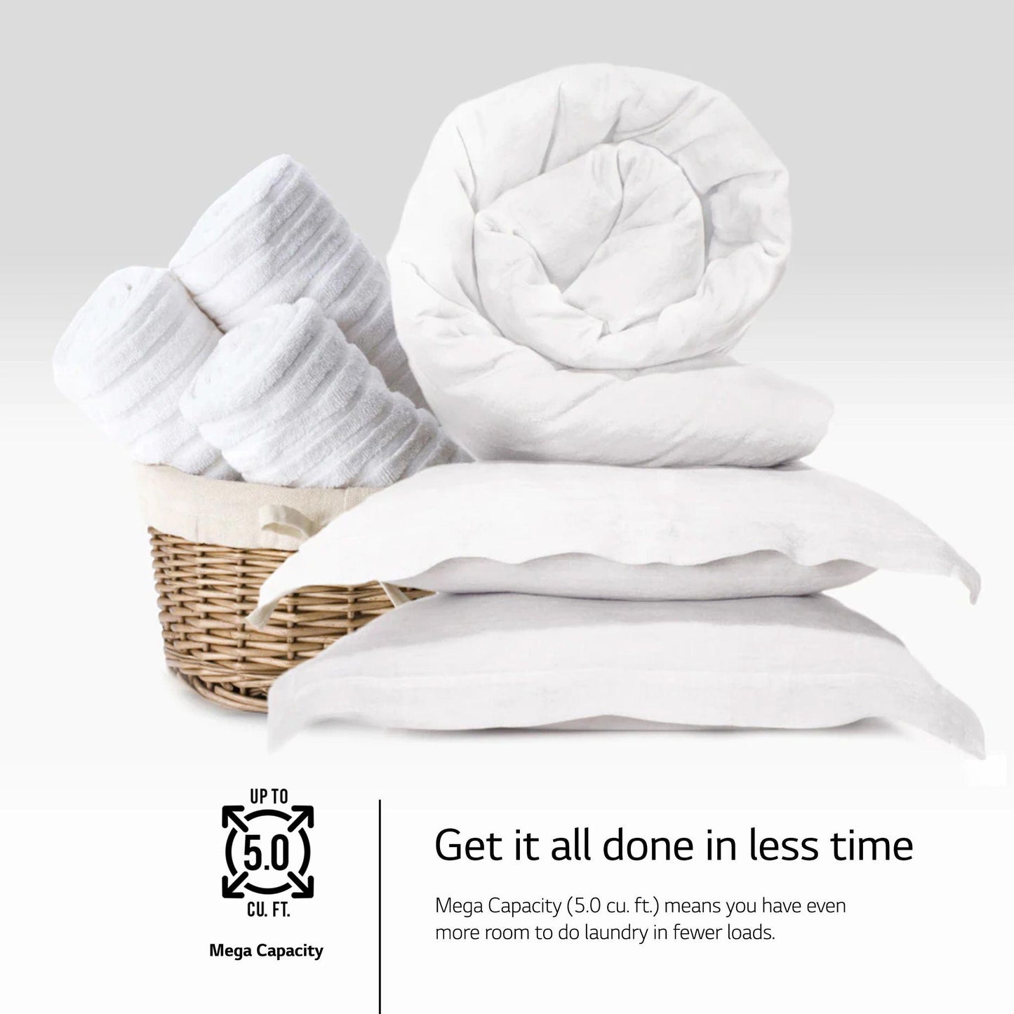 LG WM6500HWA 5.0 Cu. Ft. MEGA Capacity Smart Front Load Energy Star Washer With ...