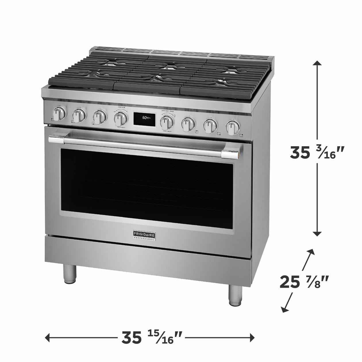FRIGIDAIRE PCFD3670AF Frigidaire Professional 36"" Dual-fuel Freestanding Range